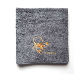 Zodiac Embroidered Hand Towel Personalized Cotton Gift - thumbnail 2