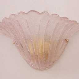 Set Of 2 Elegant Pink Murano Glass Wall Sconce With Grit, Lamp Made in Italy - thumbnail 3