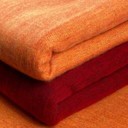 Handmade Yak Wool Blend Blanket Red Rust Oversized Shawl Meditation Wrap - thumbnail 3