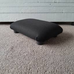 Black Little Footstool Handmade Under Desk Ottoman Rith Button, 10cm Height, L - thumbnail 4