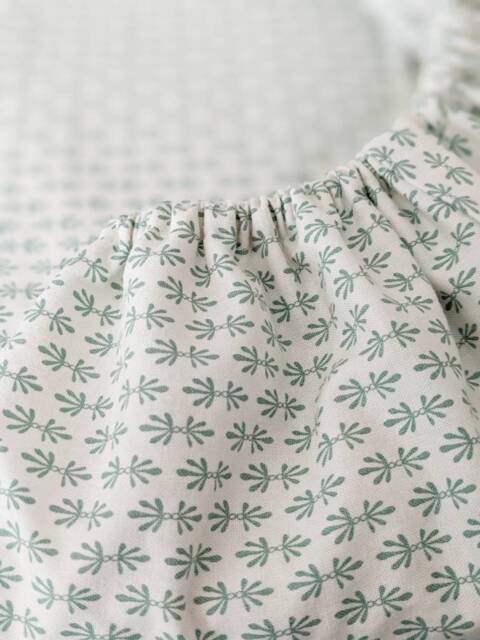 Floral Crib Sheet Sage Green Baby Bedding, Changing Pad Cover - image 1