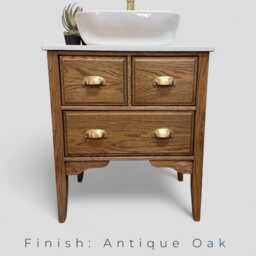 Winchester - Classic Solid Oak 3 Drawer Vanity Unit, Handmade Bathroom Furniture, Country Cottage Style - thumbnail 2