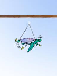 Turtle Suncatcher Stain Glass Decor Green Home House Window Wall Hangings Gift Grandma Gift - thumbnail 1