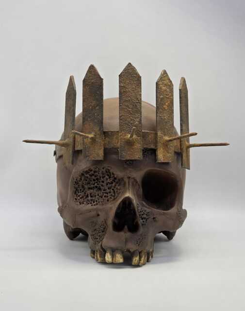 The Blind King . Realistic Plaster Of Paris Life Size Human Skull Replica - image 1