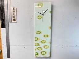 Pale Green Abstract Resin Wall Clock, Long Modern Unusual Home Decor, Luxury Clocks