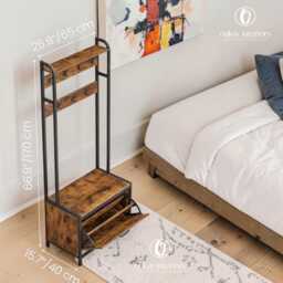 Rustic Industrial Hall Tree, Coat Rack With Shoe Storage Bench, Entryway Organizer - thumbnail 4
