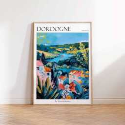 Dordogne France Travel Poster Rustic French Countryside Art - thumbnail 3
