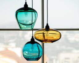 Custom Handblown Cluster Pendant - Colorful Glass Hanging Lamp Unique Art Ceiling Fixture