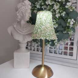 Beautiful Decoupaged William Morris Inspired Green Willow Usb Rechargeable Table Lamp. Indoor/Outdoor Lamp.cordless Lamp.portable