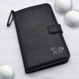 Black Horse Design - Personalised Leatherette Golf Organiser Complete With Divot Repairer, Marker, Tees, Scorecard & Pencils - thumbnail 1