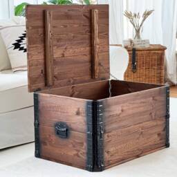 Coffee Table Chest Wooden Box Vintage Shabby Chic - thumbnail 4