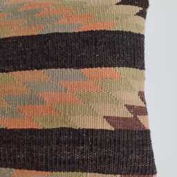 Handmade Cushion Cover, Multicolour Turkish Rug Cushion, Pillow, Decorative Throw Kilim 12''x12''/30x30 cm - thumbnail 2