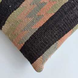 Handmade Cushion Cover, Multicolour Turkish Rug Cushion, Pillow, Decorative Throw Kilim 12''x12''/30x30 cm - thumbnail 3