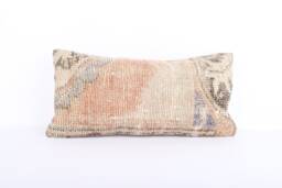 12x24 Turkish Kilim Lumbar Pillow Handwoven Bohemian Cover - thumbnail 1