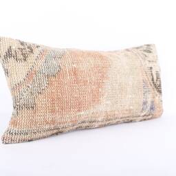 12x24 Turkish Kilim Lumbar Pillow Handwoven Bohemian Cover - thumbnail 2