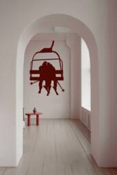 Ski Lift Wall Art, Decor, Couples Gifts, Chair Decal, Skier Skiing Decals - thumbnail 1