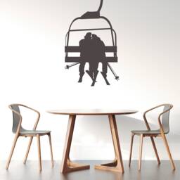Ski Lift Wall Art, Decor, Couples Gifts, Chair Decal, Skier Skiing Decals - thumbnail 2