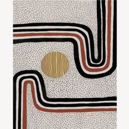 Mid Centruy Modern Art Print - Red Stripe Design Blanket Bestseller Abstract - thumbnail 2