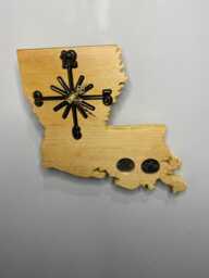 Louisiana Handmade State Quarter Clock With Inlaid Quarters. Choice Of Wood. Customizable - thumbnail 1