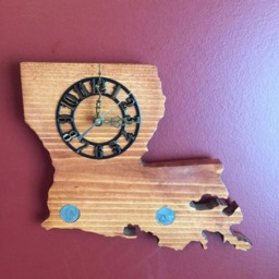 Louisiana Handmade State Quarter Clock With Inlaid Quarters. Choice Of Wood. Customizable - thumbnail 2
