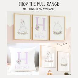 Lilac Nursery Decor, Girls Personalised Cushion, Floral Pillow, Flower Theme Nursery, Violet Baby Girl Purple - thumbnail 3