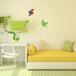 "Wall Sticker ""Snake On Liana With Parrots" - thumbnail 3