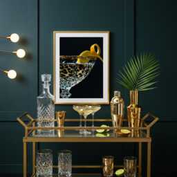 Leopard Print Martini Wall Art - Glam Cocktail Bar Maximalist Lounge Decor Bold Chic Home Artwork Sophisticated Gift - thumbnail 2