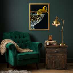 Leopard Print Martini Wall Art - Glam Cocktail Bar Maximalist Lounge Decor Bold Chic Home Artwork Sophisticated Gift - thumbnail 3