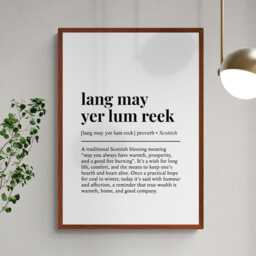 Lang May Yer Lum Reek Scottish Phrase Definition Scotland Gift Wall Art Print - thumbnail 2
