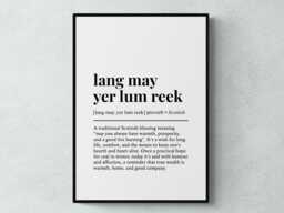 Lang May Yer Lum Reek Scottish Phrase Definition Scotland Gift Wall Art Print - thumbnail 1