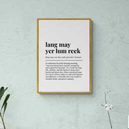 Lang May Yer Lum Reek Scottish Phrase Definition Scotland Gift Wall Art Print - thumbnail 3