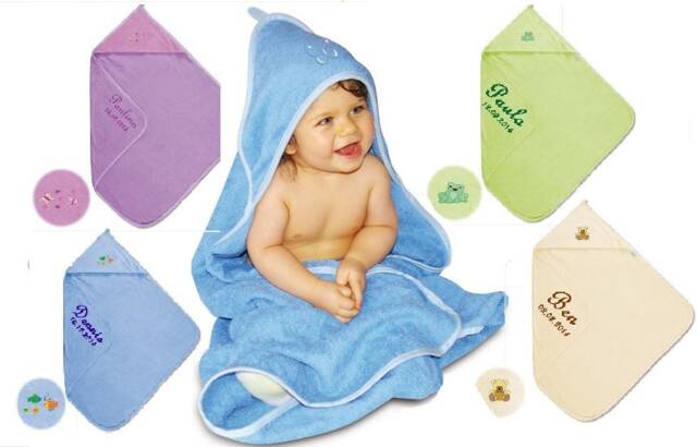 Baby Hooded Towel Embroidered With Name - image 1