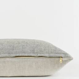 Woven Cotton Pillow Cover Black Mirror Work, Modern Farmhouse Decor - thumbnail 3