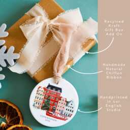 Personalized Copenhagen Christmas Ornament, Ceramic Tree Decorations, Travel Gift, Christmas, Gift For Her - thumbnail 3