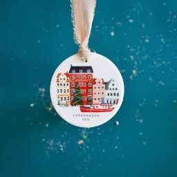 Personalized Copenhagen Christmas Ornament, Ceramic Tree Decorations, Travel Gift, Christmas, Gift For Her - thumbnail 2