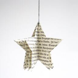 star Christmas Tree Ornament Made Of Vintage Paper By Renna Deluxe - thumbnail 2