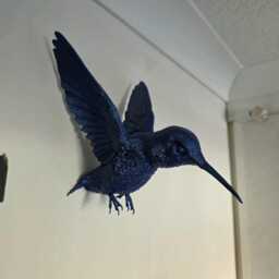3D Printed Hummingbird Wall Mount - Animal Home Decor - thumbnail 3