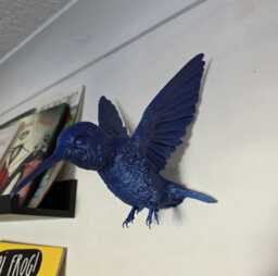 3D Printed Hummingbird Wall Mount - Animal Home Decor - thumbnail 1
