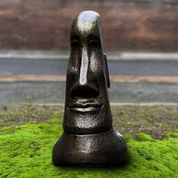 Stone Moai Sculpture Easter Island Head Statue Concrete Polynesian Art Figurine Cement Ancient Style Ornament Outdoor Tribal Yard Decoration - thumbnail 4