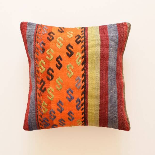 Kilim Pillow Cover 16x16 Moroccan Cushion 40x40 Pillows Kelim Kissen Marokkanische Cojines - image 1