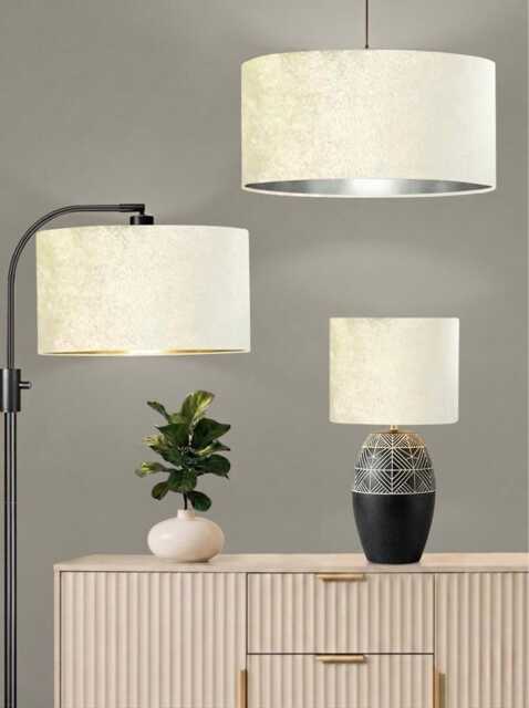 New Premium Quality Luxury Ivory Cream Glamour Velvet Drum Lamp Shade Pendant Light With All Shapes & Sizes Available - image 1