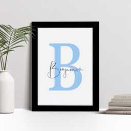 Personalised Initial Name Print, Minimal Kids Bedroom Wall Art, Framed Picture - thumbnail 2