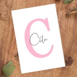 Personalised Initial Name Print, Minimal Kids Bedroom Wall Art, Framed Picture - thumbnail 3