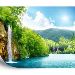 Waterfall Forest Wall Mural - Removable Peel & Stick Wallpaper - thumbnail 3