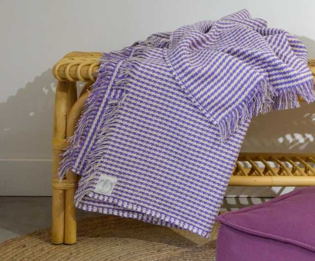 150x150cm Throw - Handmade in France Tartan Checkered Woven Cotton - image 1