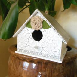 Bird House Night Light, Nursery Lamp, Room Painted Shabby Chic - thumbnail 4