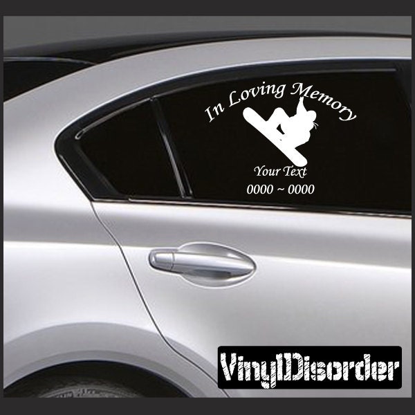 Snowboarding 2 in Loving Memory Custom Car Or Wall Vinyl Decal Stickers - Ilmsnowboarding2Et - image 1
