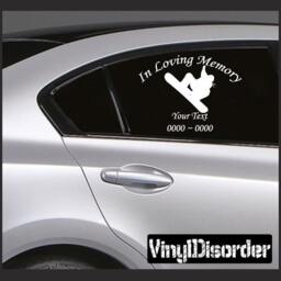 Snowboarding 2 in Loving Memory Custom Car Or Wall Vinyl Decal Stickers - Ilmsnowboarding2Et - thumbnail 1
