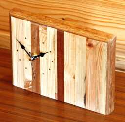 Natural Wood Mantel Clock - 20cm Handmade Farmhouse Country Chic Gift Off The Wall Clocks