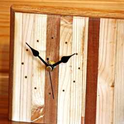 Natural Wood Mantel Clock - 20cm Handmade Farmhouse Country Chic Gift Off The Wall Clocks - thumbnail 3